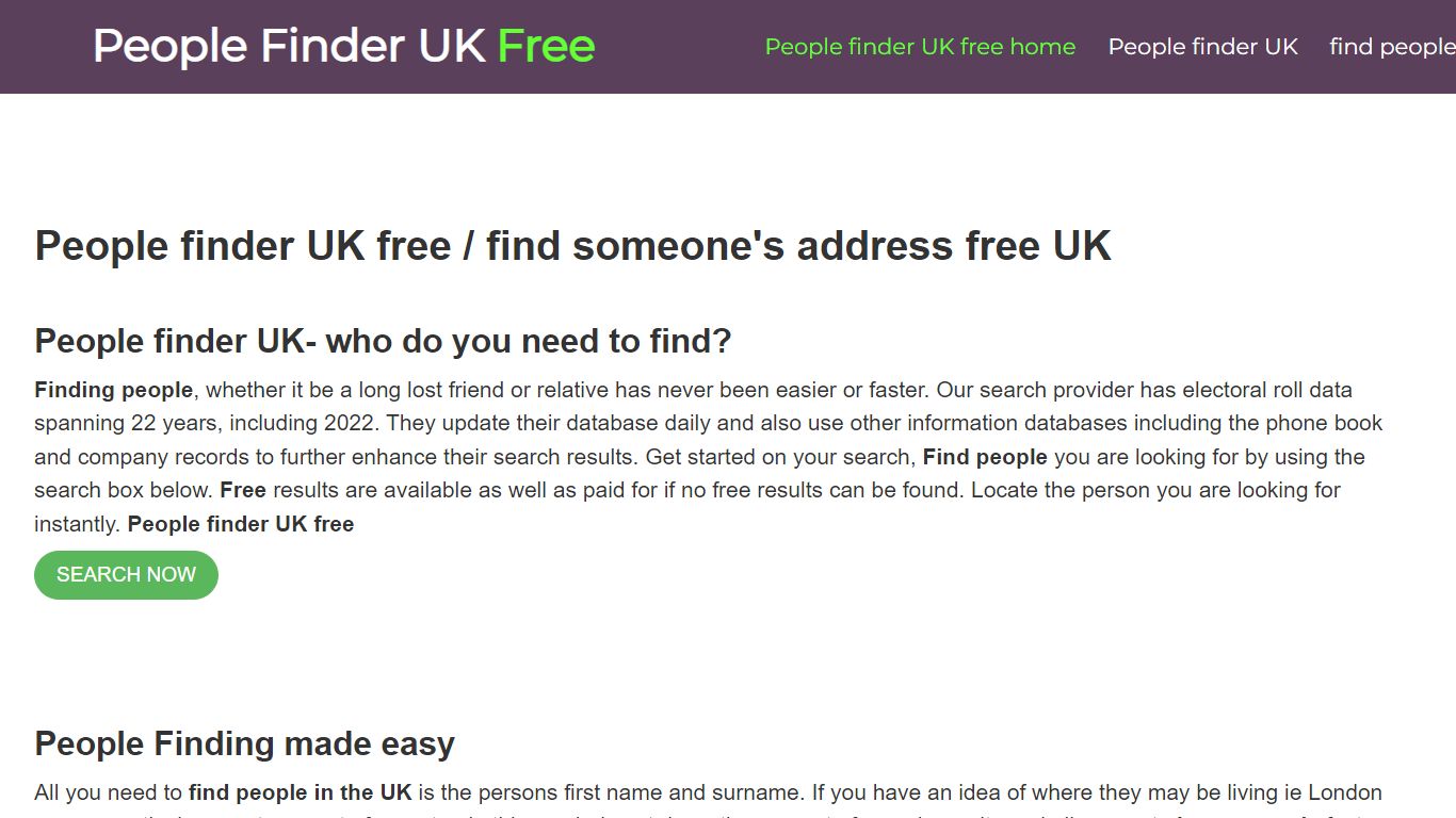 Find people in the UK - free and paid for searches - people finder UK free